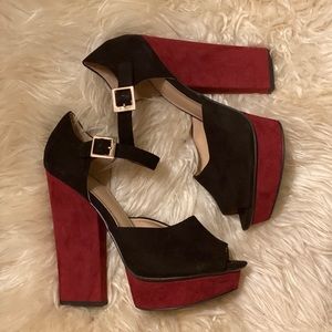 ZARA Suede Platform Heel